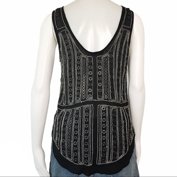 Parker Blair Embellished Black Sleeveless Cami Tank Top Size XS - Picture 8 of 14